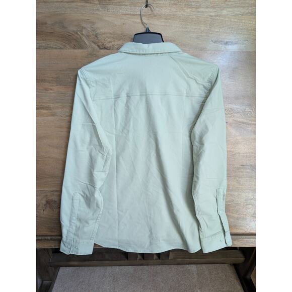 Patagonia Early Rise Stretch Fishing Shirt Womens Large Salvia Green Snap Front - Picture 2 of 5